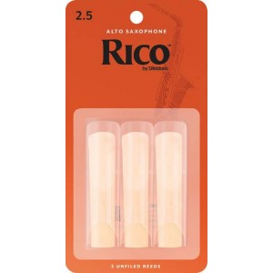 Rico by D'Addario Alto Sax Reeds, Strength 2.5 - 3-pack